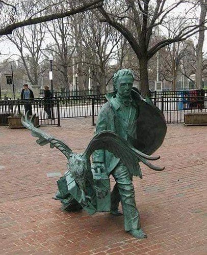 edgar allan poe statue