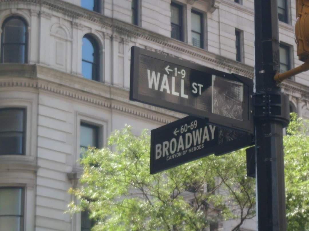 wall street sign and broadway - new your city