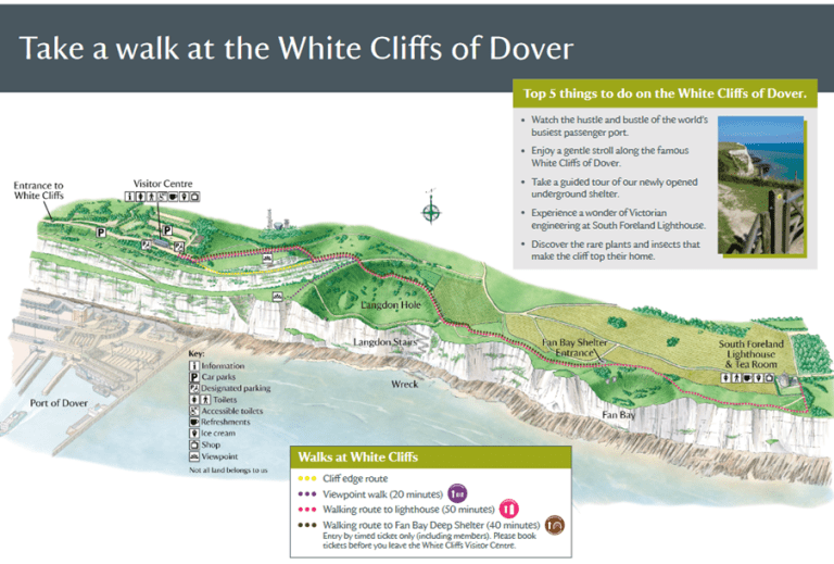 White Cliffs of Dover Walk - Parking, Shop, Cafe and Cost