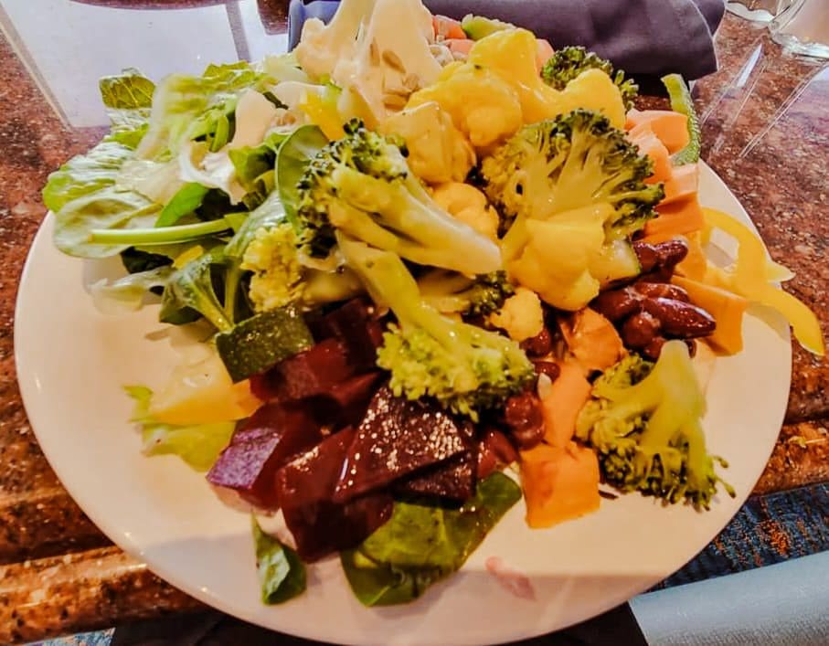 vegan lunch salad buffet on the carnival pride