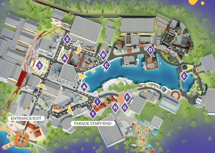 universal studios orlando mardi gras parade route