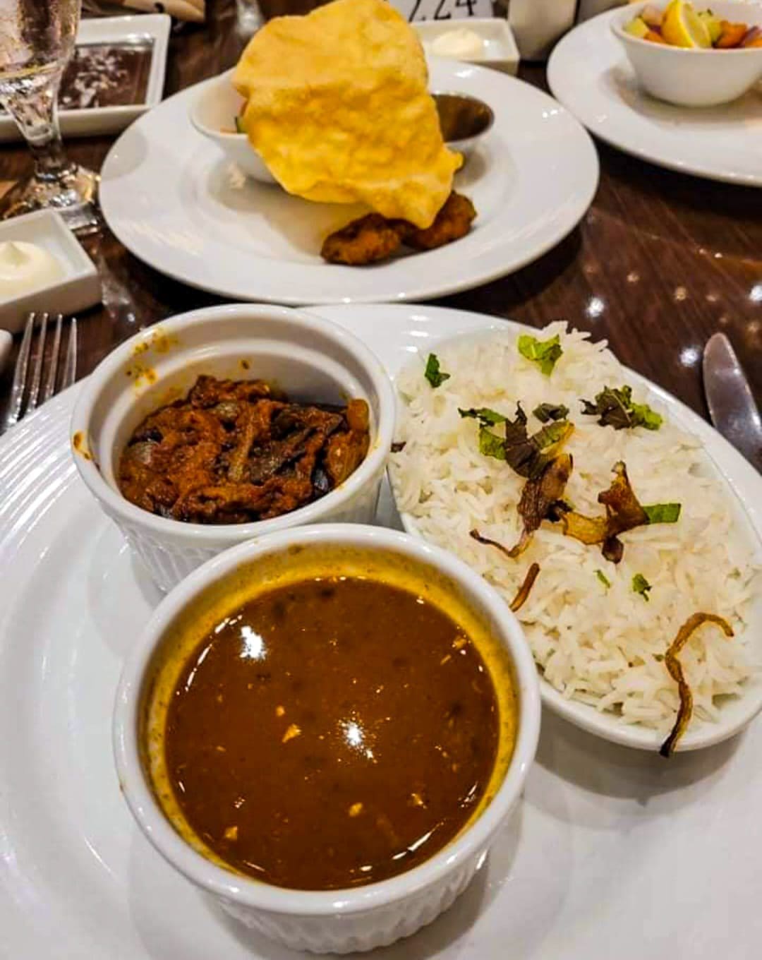 vegan dinner at carnival pride normandie restaurant - indian