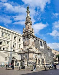 Naples Gesù Nuovo and the Spire of the Immaculate Virgin