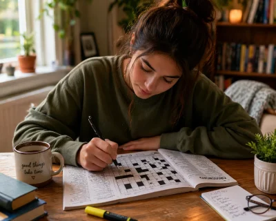 Complete a Crossword Puzzle on a rainy day